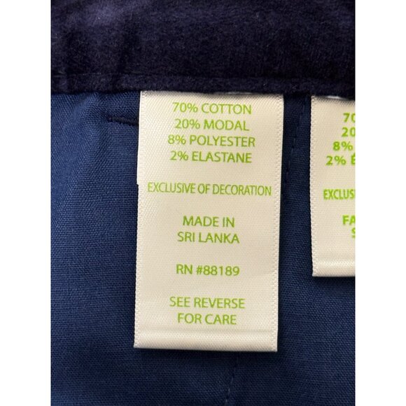 Lilly Pulitzer Velvet Short Adie Navy Blue Embroidered Gold Pineapple Size 2 - Picture 7 of 8